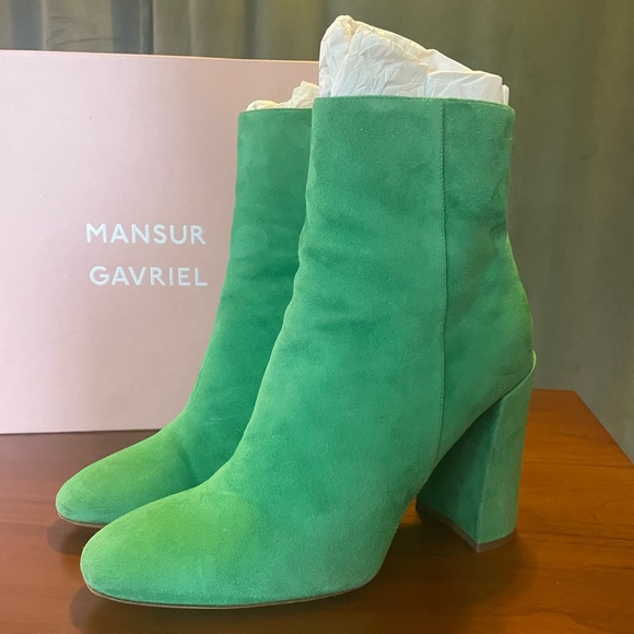 Mansur Gavriel Suede 95mm Ankle Boot - Verde - Picture 2 of 11